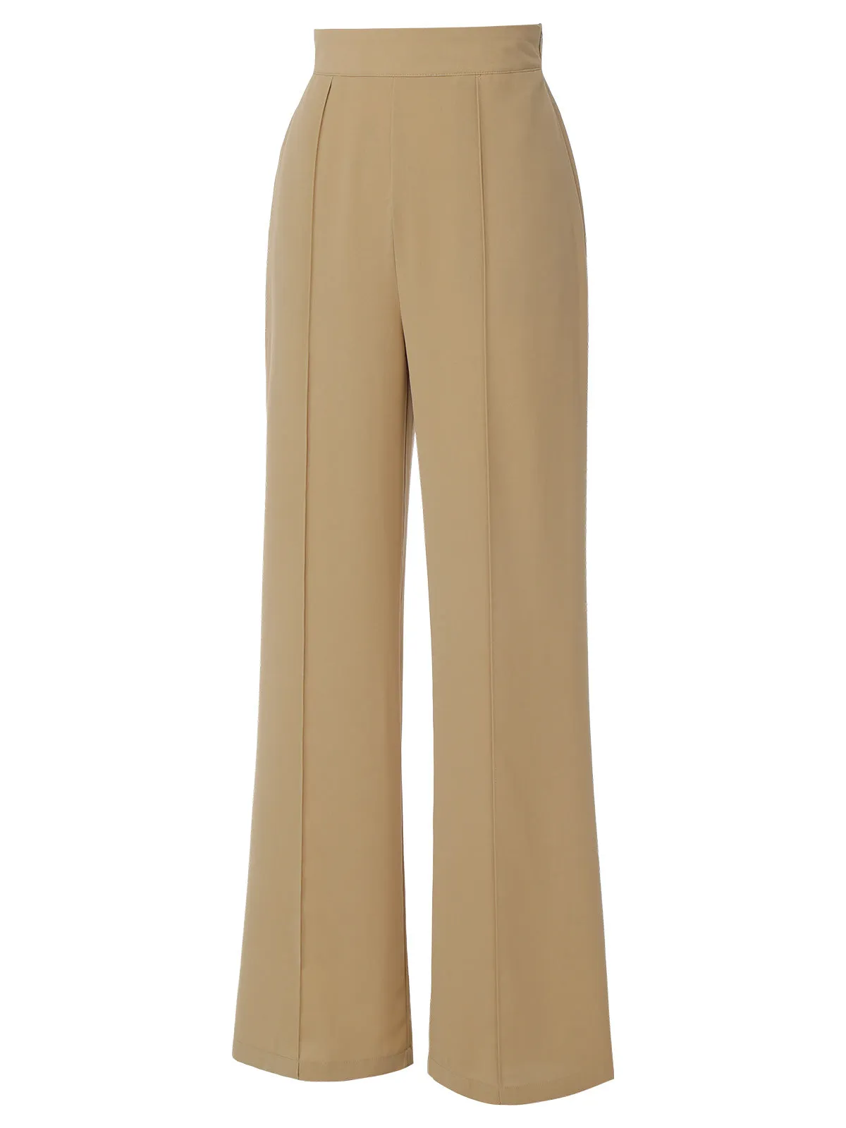 Khaki 1940s High Waist Wide Leg Pants