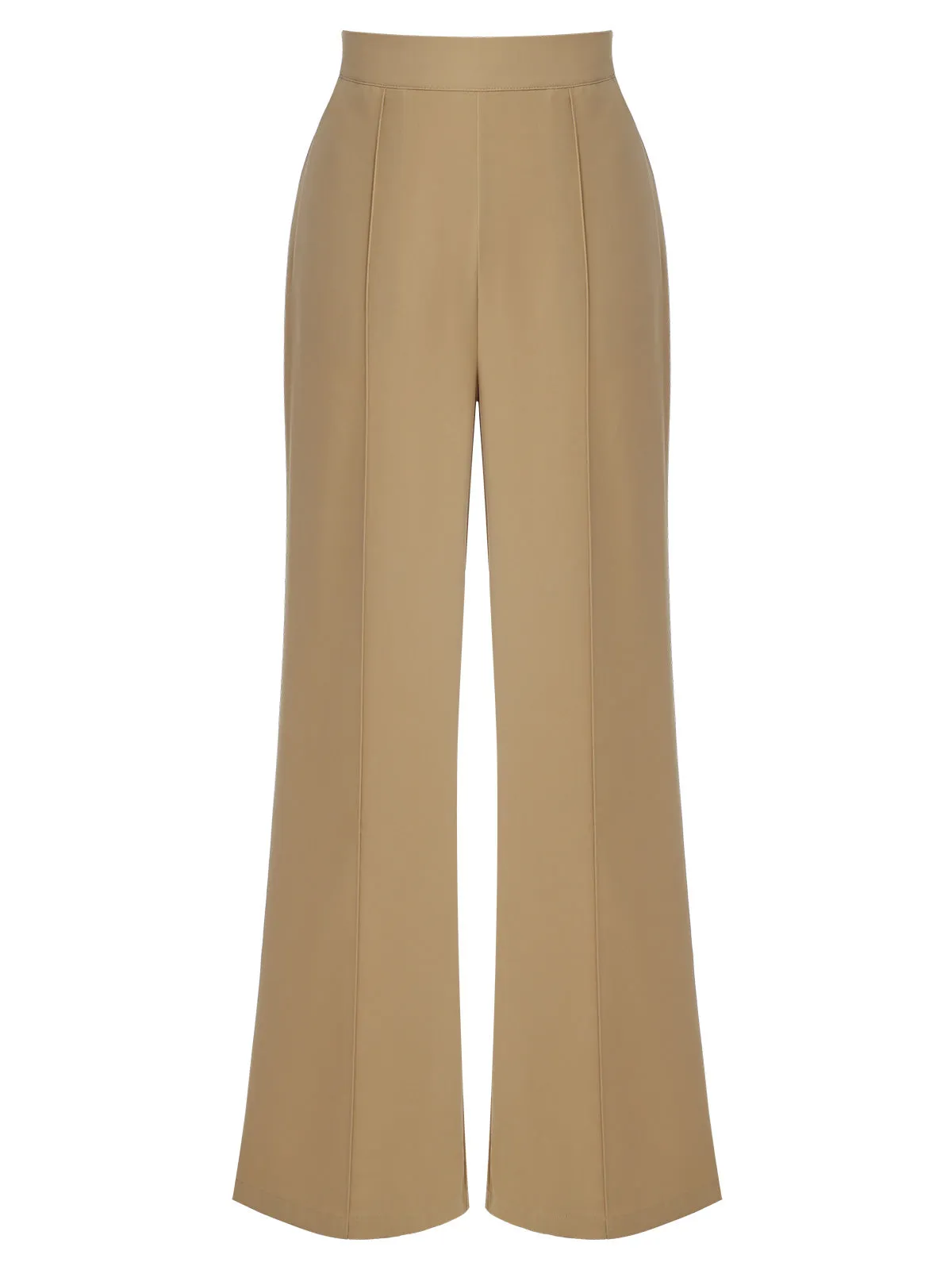 Khaki 1940s High Waist Wide Leg Pants