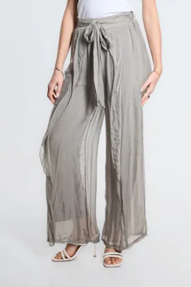 Kimberly Wrap Front Silk Pant (PL214)