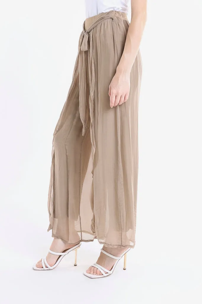 Kimberly Wrap Front Silk Pant (PL214)