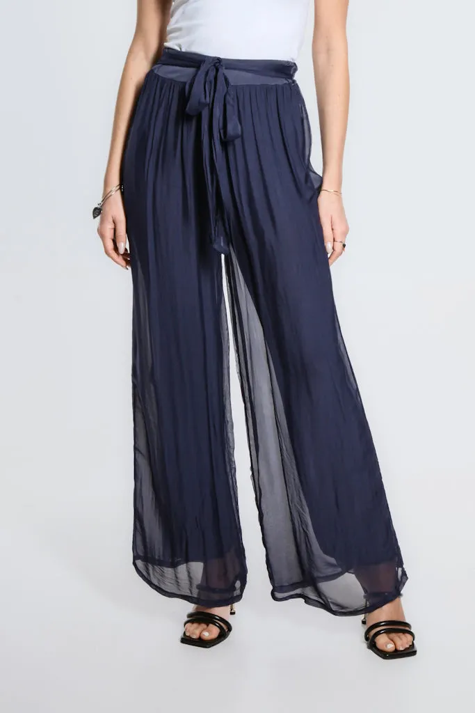 Kimberly Wrap Front Silk Pant (PL214)