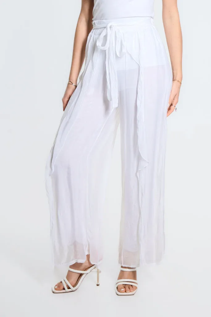 Kimberly Wrap Front Silk Pant (PL214)