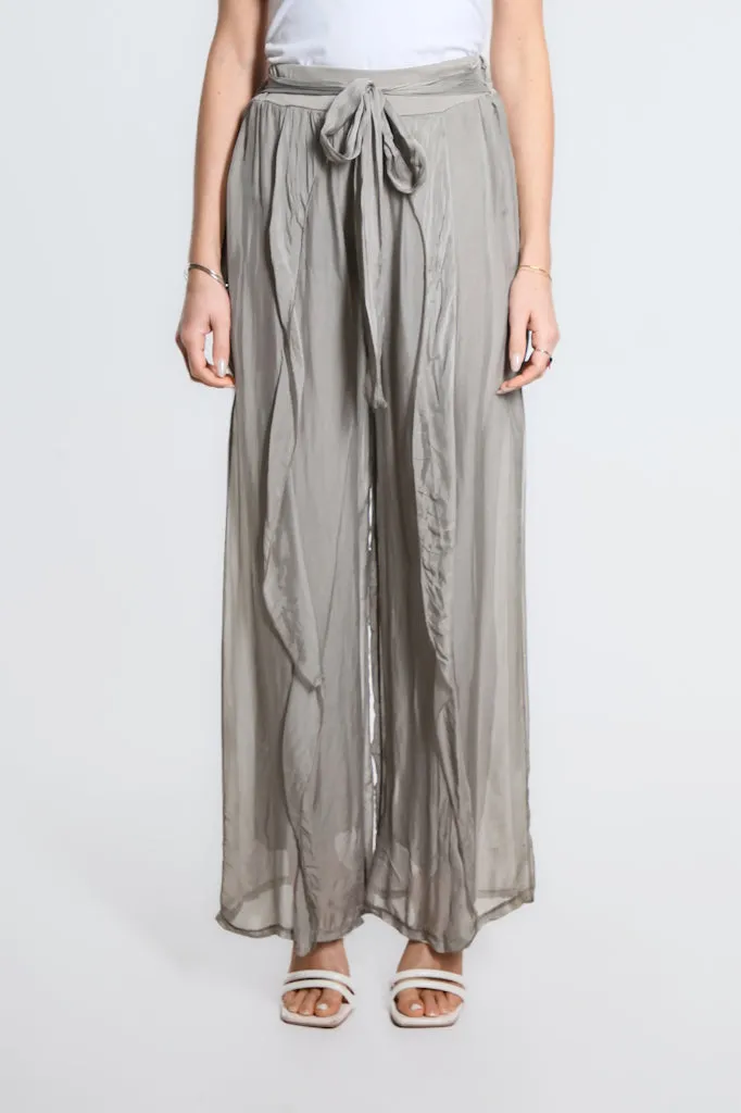 Kimberly Wrap Front Silk Pant (PL214)