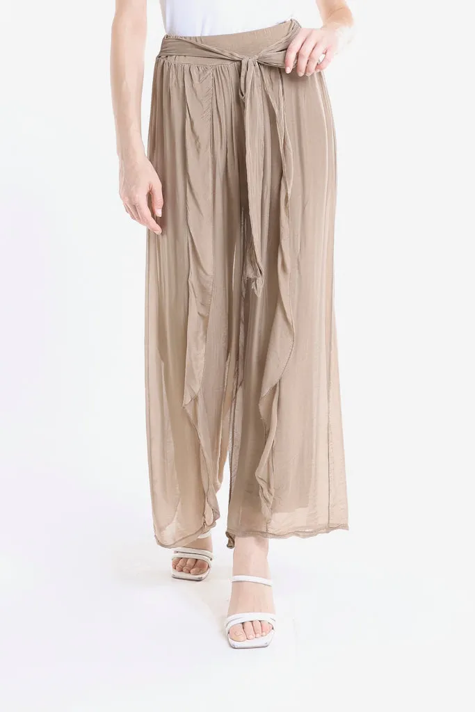 Kimberly Wrap Front Silk Pant (PL214)