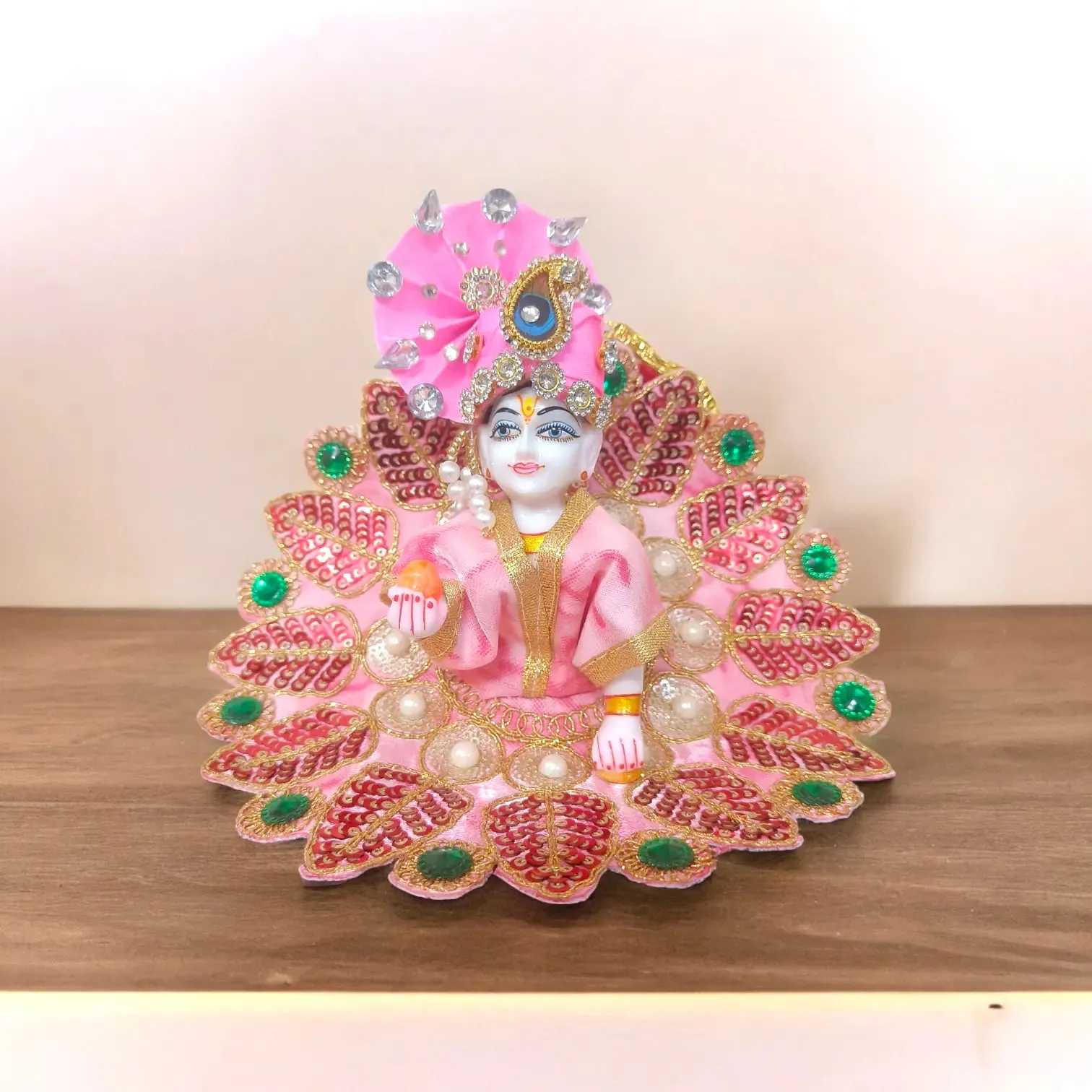 Laddu Gopal Ji Jamashtami Poshak With Pagdi ( Set of 3 Combo Pack )