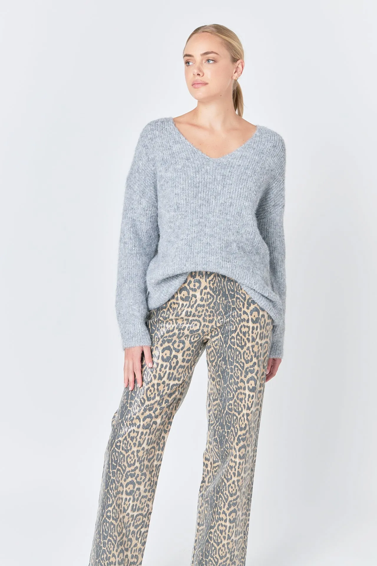 Leopard Wide Leg Denim