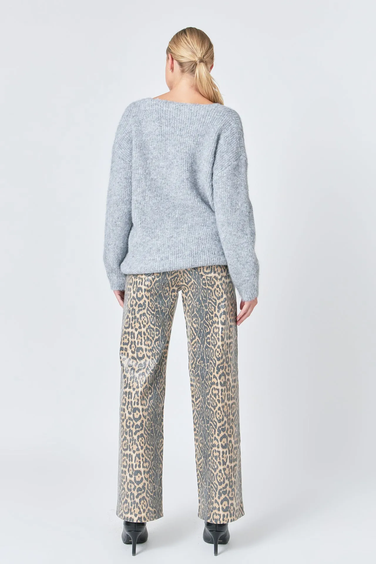 Leopard Wide Leg Denim