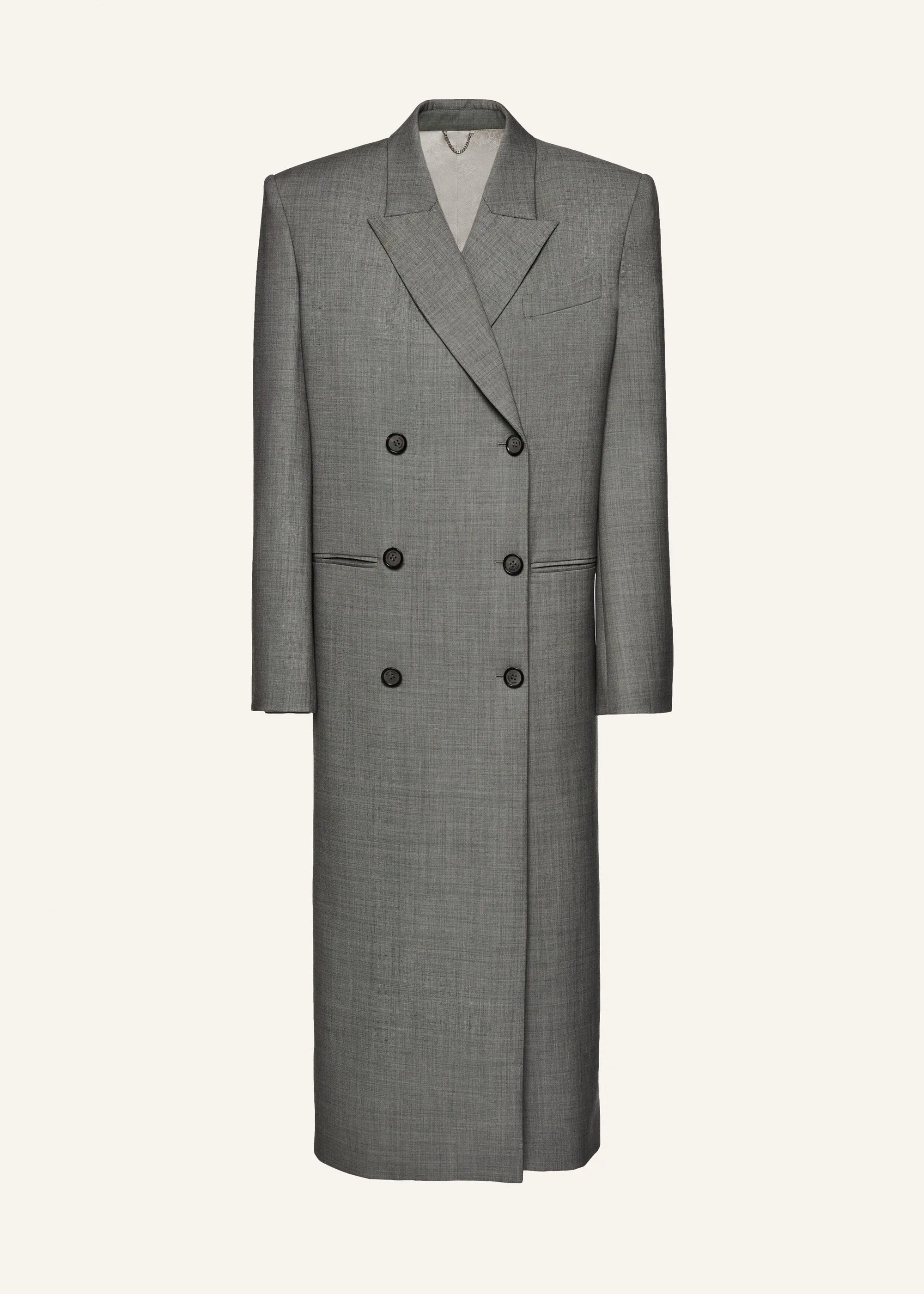 Long classic wool coat in grey