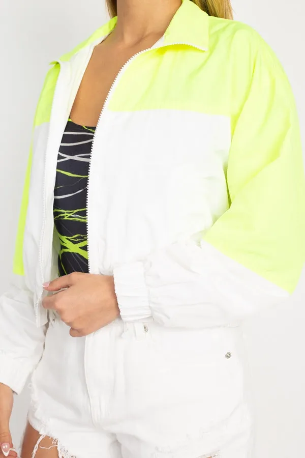 Long Sleeve Color Blocking Wind Breaker