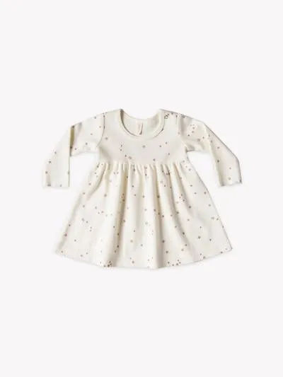 Longsleeve Baby Dress-Ivory