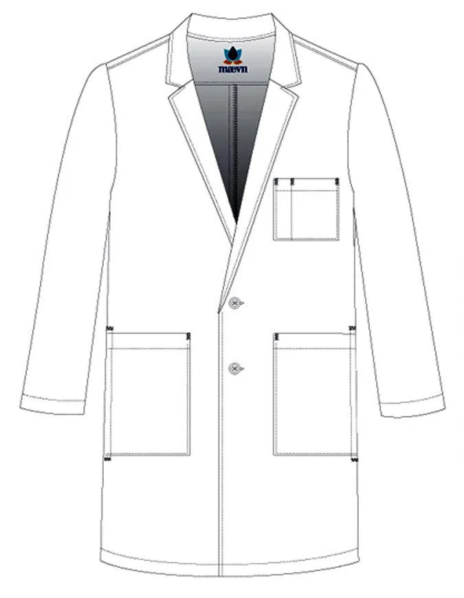 Maevn 35.5 Inch Unisex Notched Collar Lab Coat