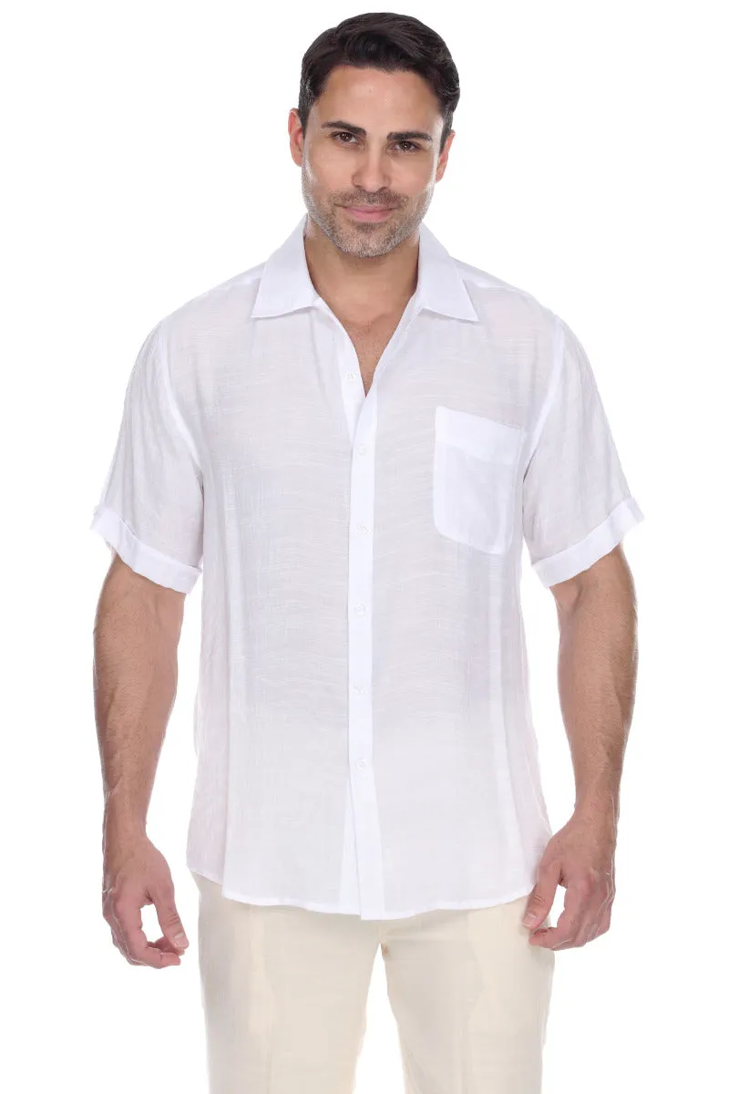 Men's Beach Casual Short Sleeve Button Down Shirt