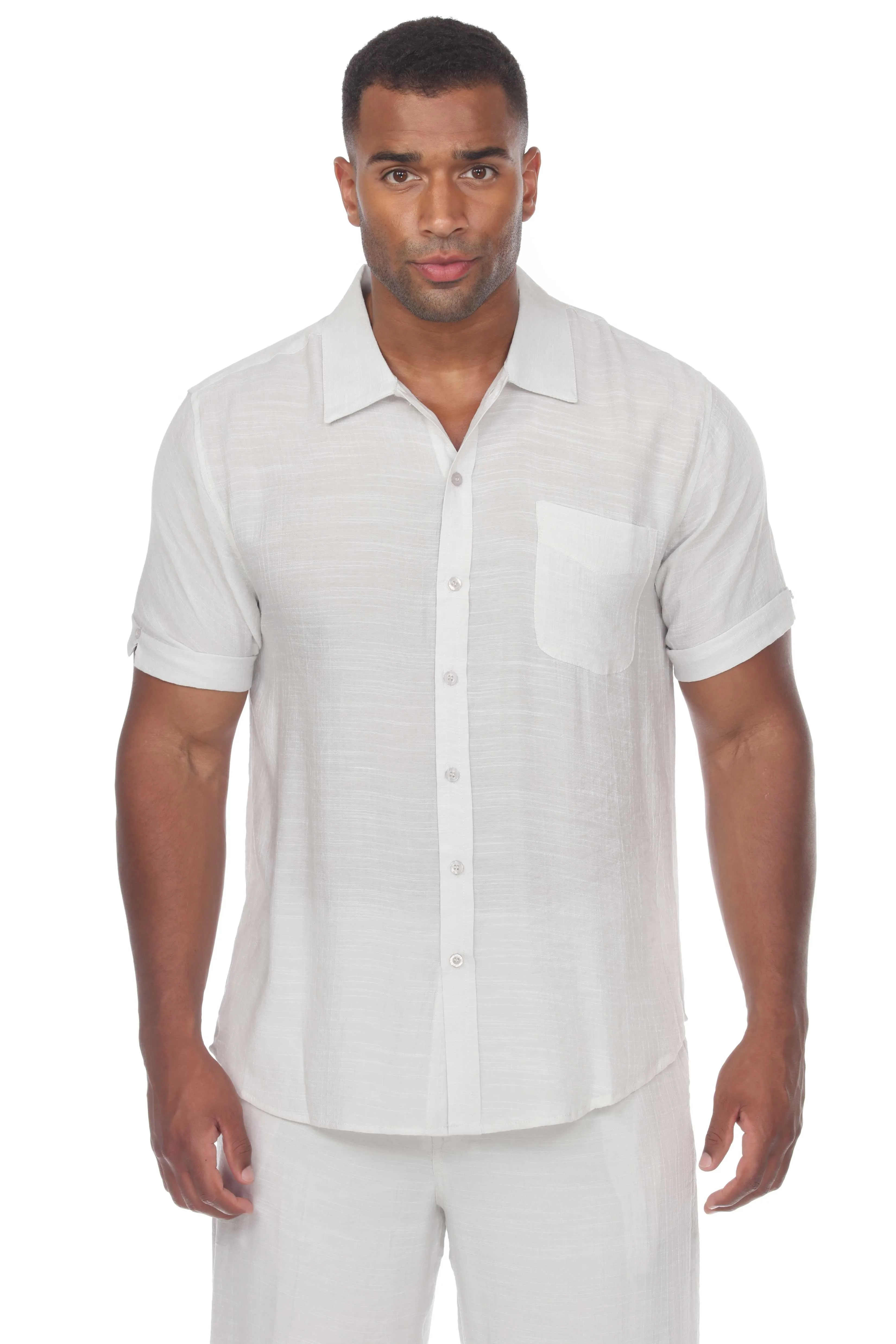 Men's Beach Casual Short Sleeve Button Down Shirt