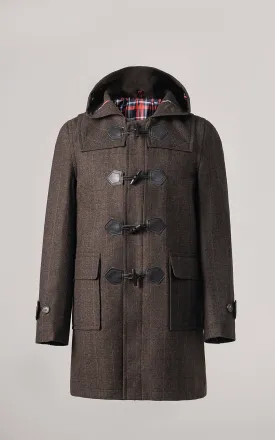 MEN'S HOODED DUFFLE COAT BROWN