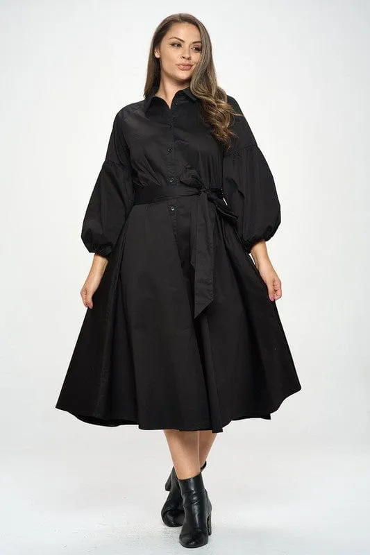 Modestly Yours Curvy Cotton Shirt Dress