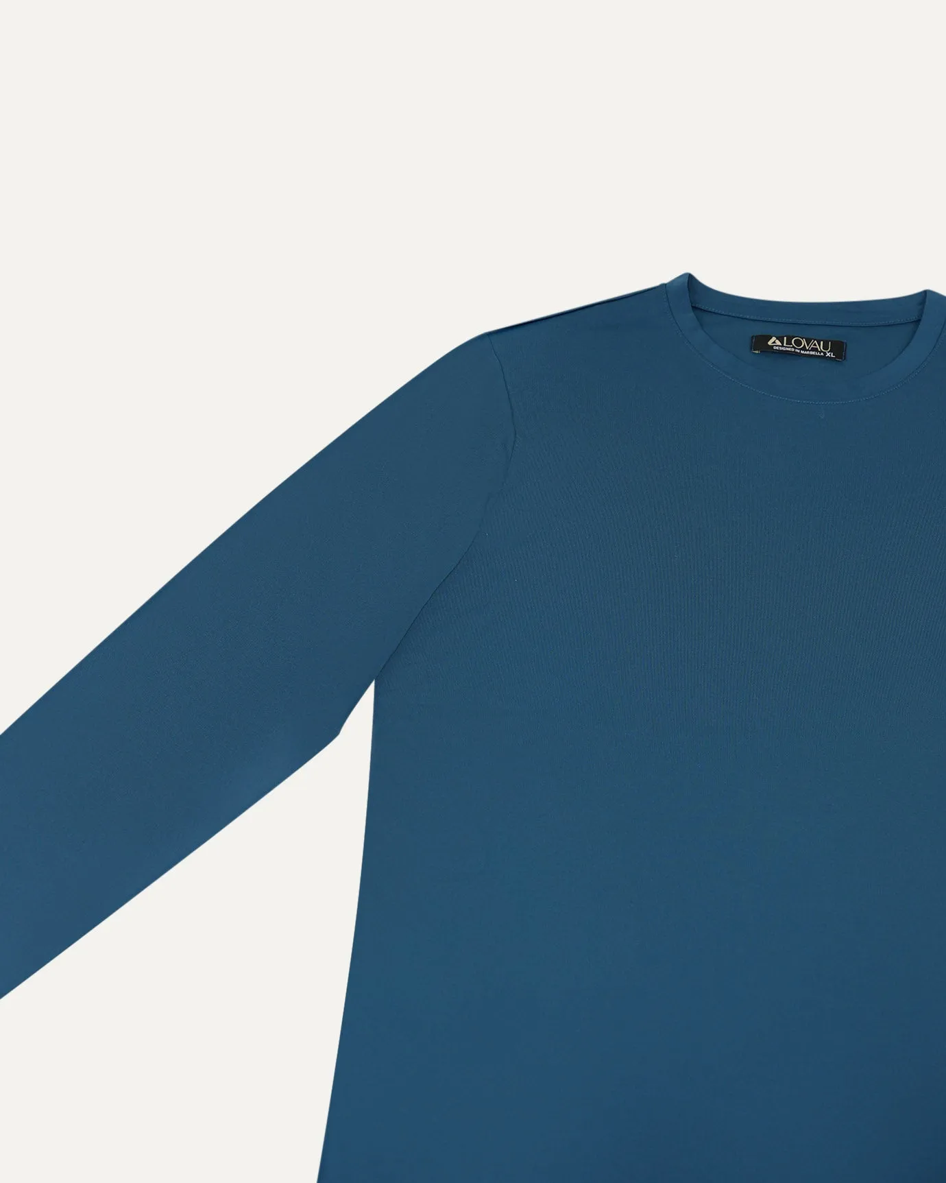 Non Iron Mulberry Silk Long Sleeve t-shirt - Light Blue