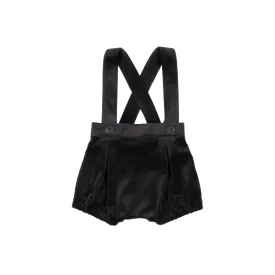 NOVE BABY BLACK VELVET SUSPENDERS BLOOMERS