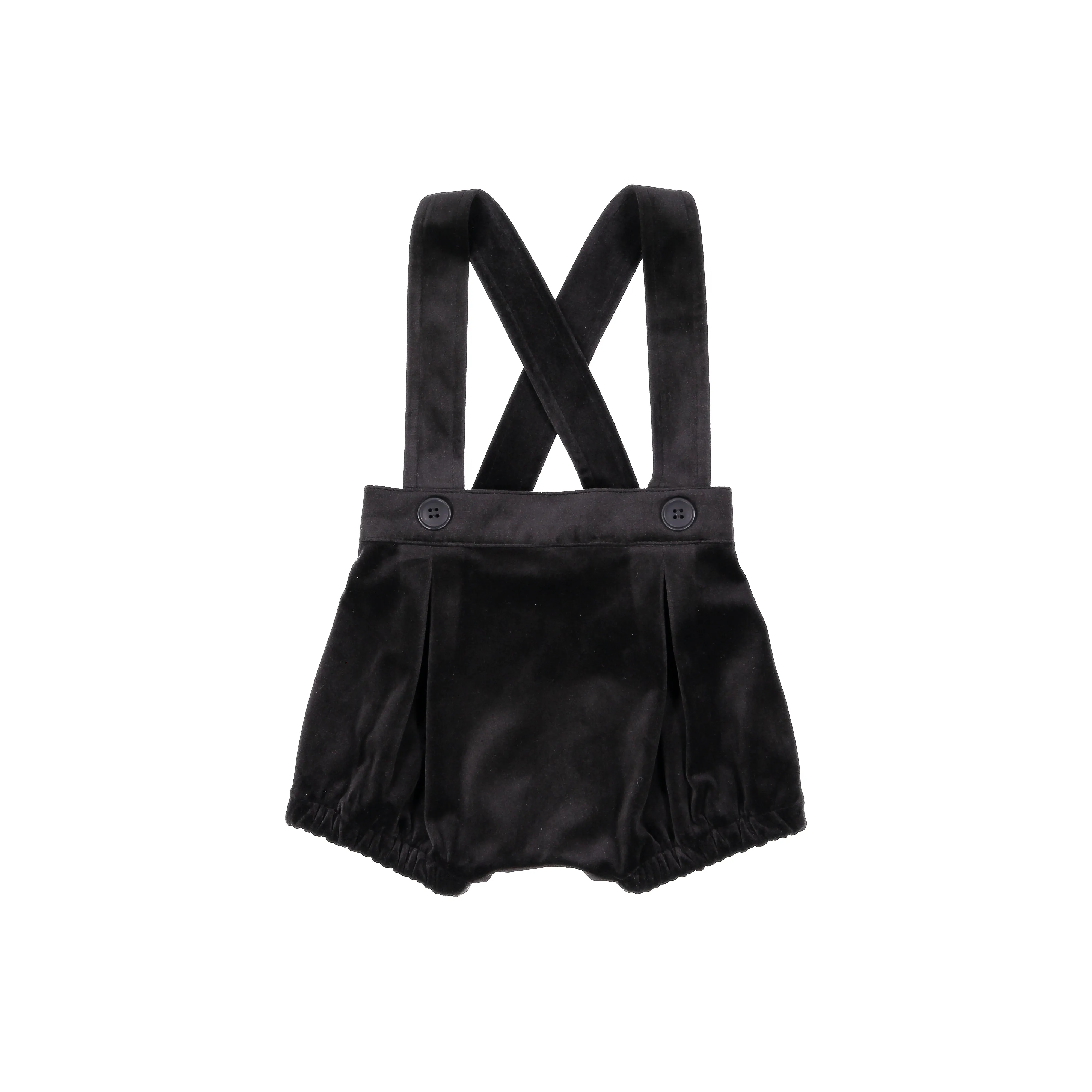 NOVE BABY BLACK VELVET SUSPENDERS BLOOMERS