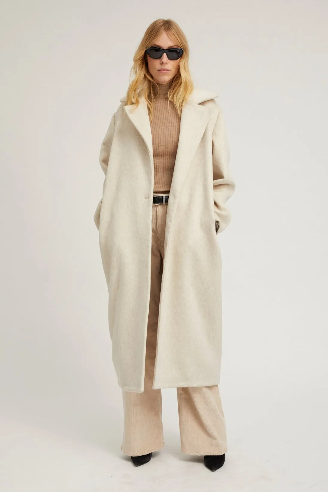 Off White Wool Cashmere Classic Coat