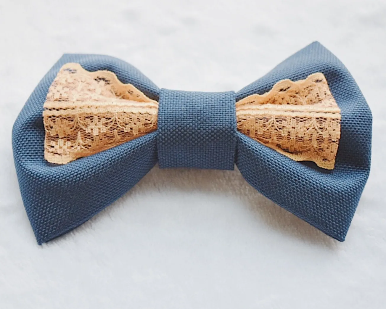 Orange & Navy Blue Hair Bow