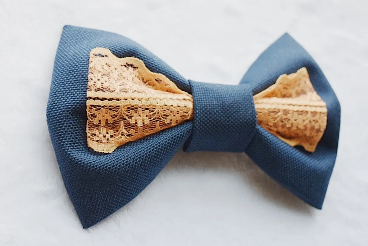 Orange & Navy Blue Hair Bow