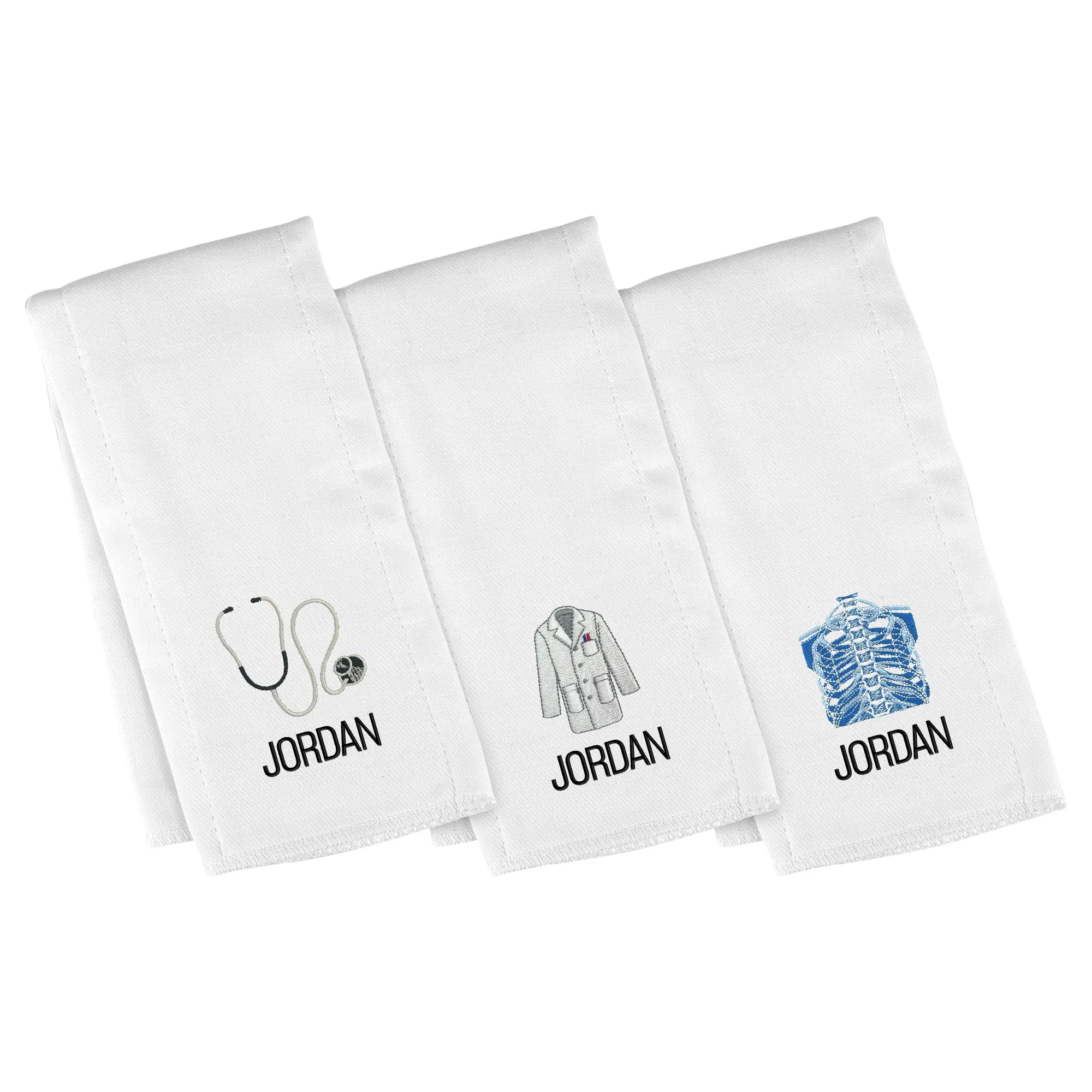 Personalized Emoji Burp Cloth - 3 Pack Doctor