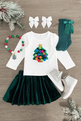 Pom Pom Christmas Tree Skirt Set