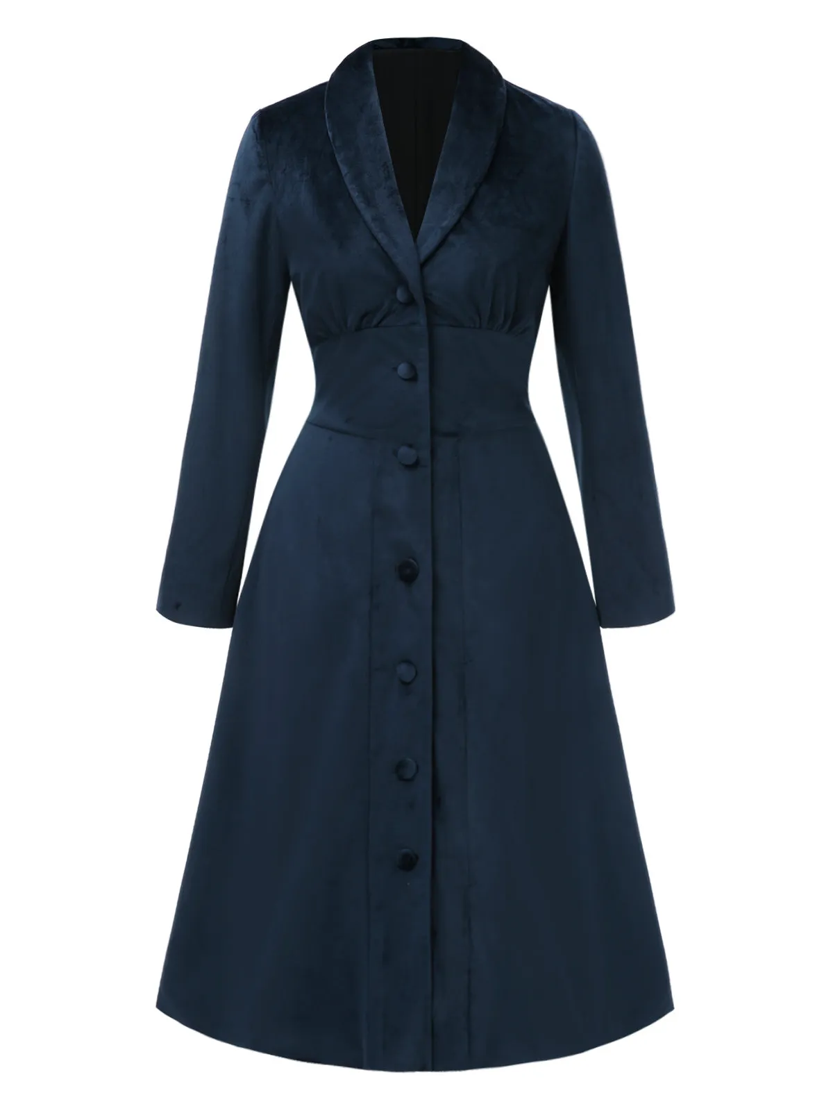 [Pre-Sale] Royal Blue 1950s Lapel Matte Velvet Coat