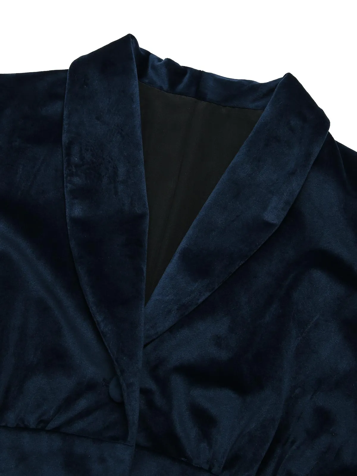 [Pre-Sale] Royal Blue 1950s Lapel Matte Velvet Coat