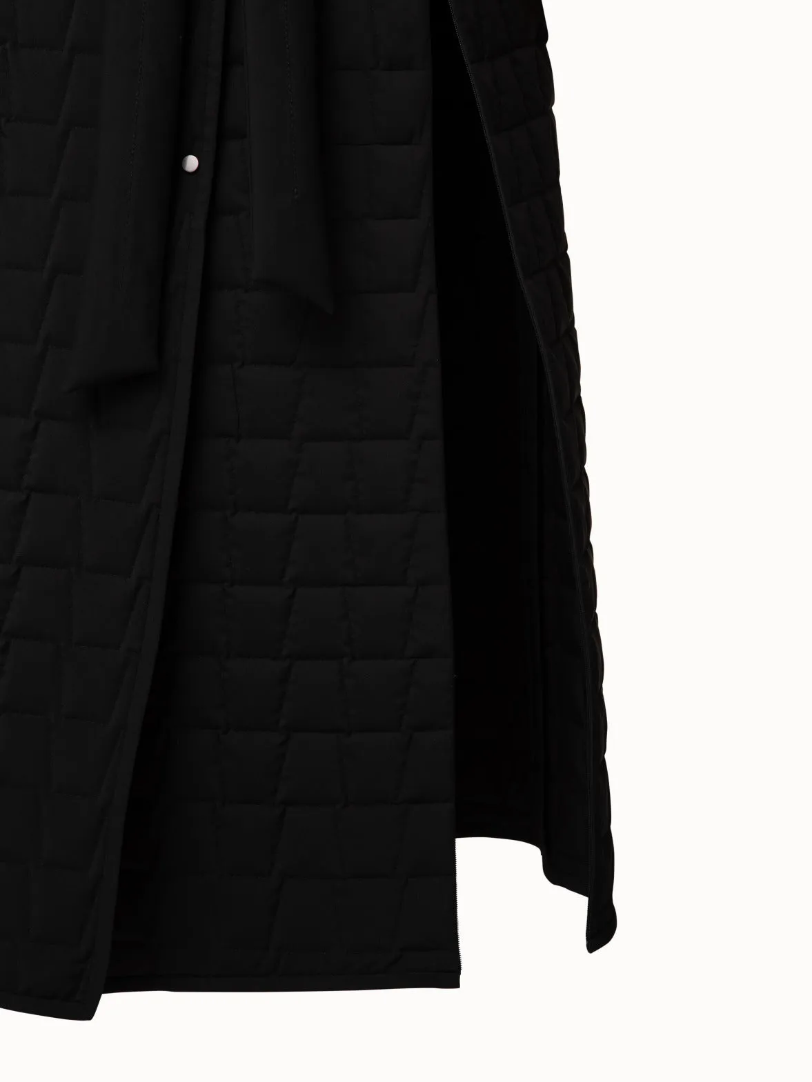 Quilted Trapezoid Long Coat