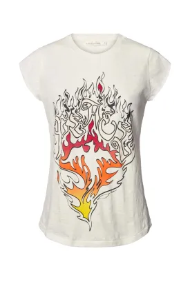 Rabens Saloner Nella Inferno Tee in Chalk