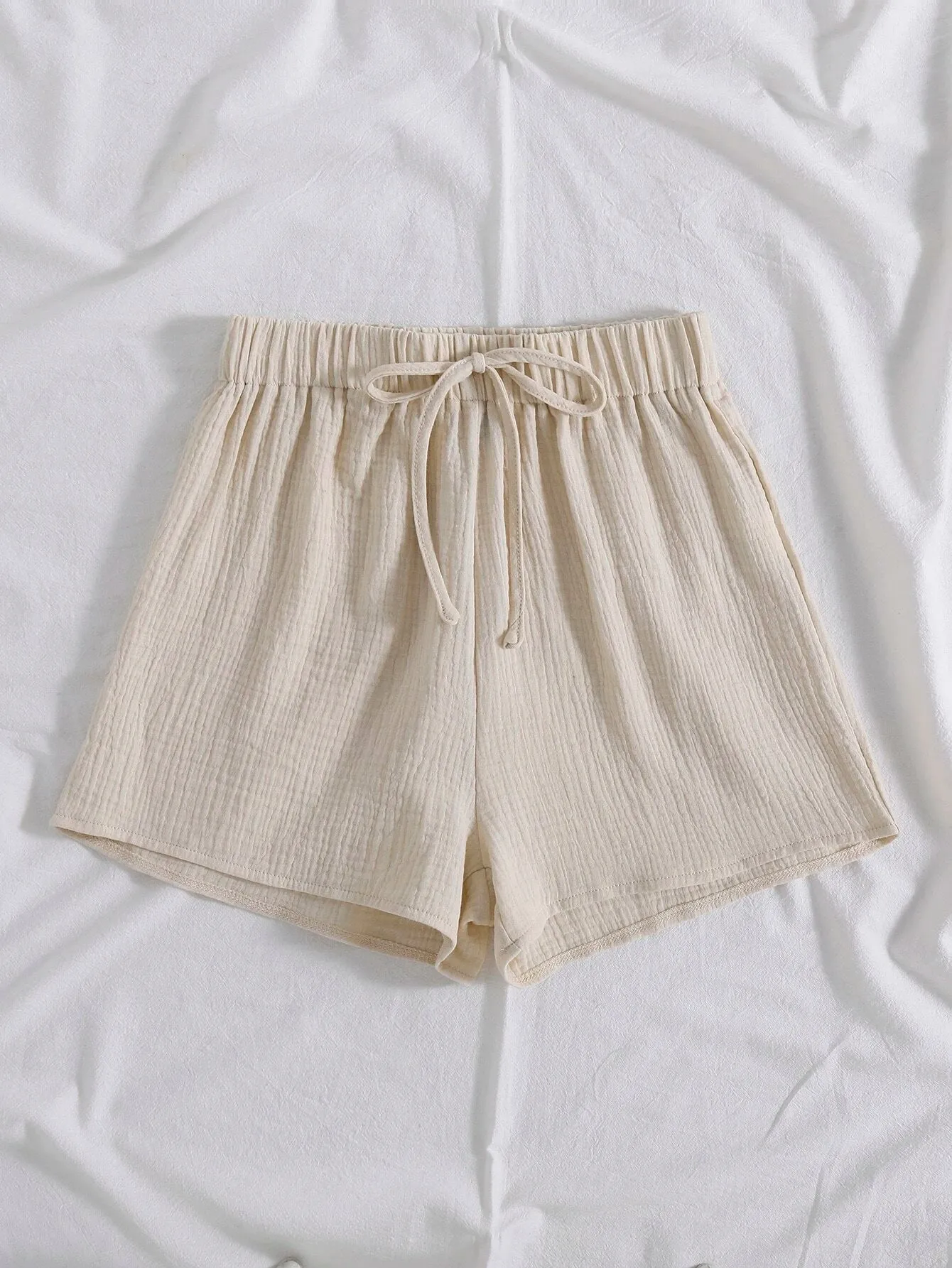 SHEIN EZwear Knot Waist Wide Leg Shorts