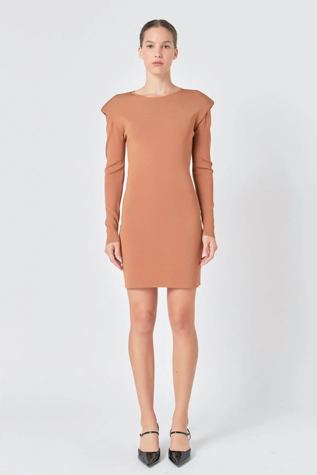 Shoulder Pad Knit Dress