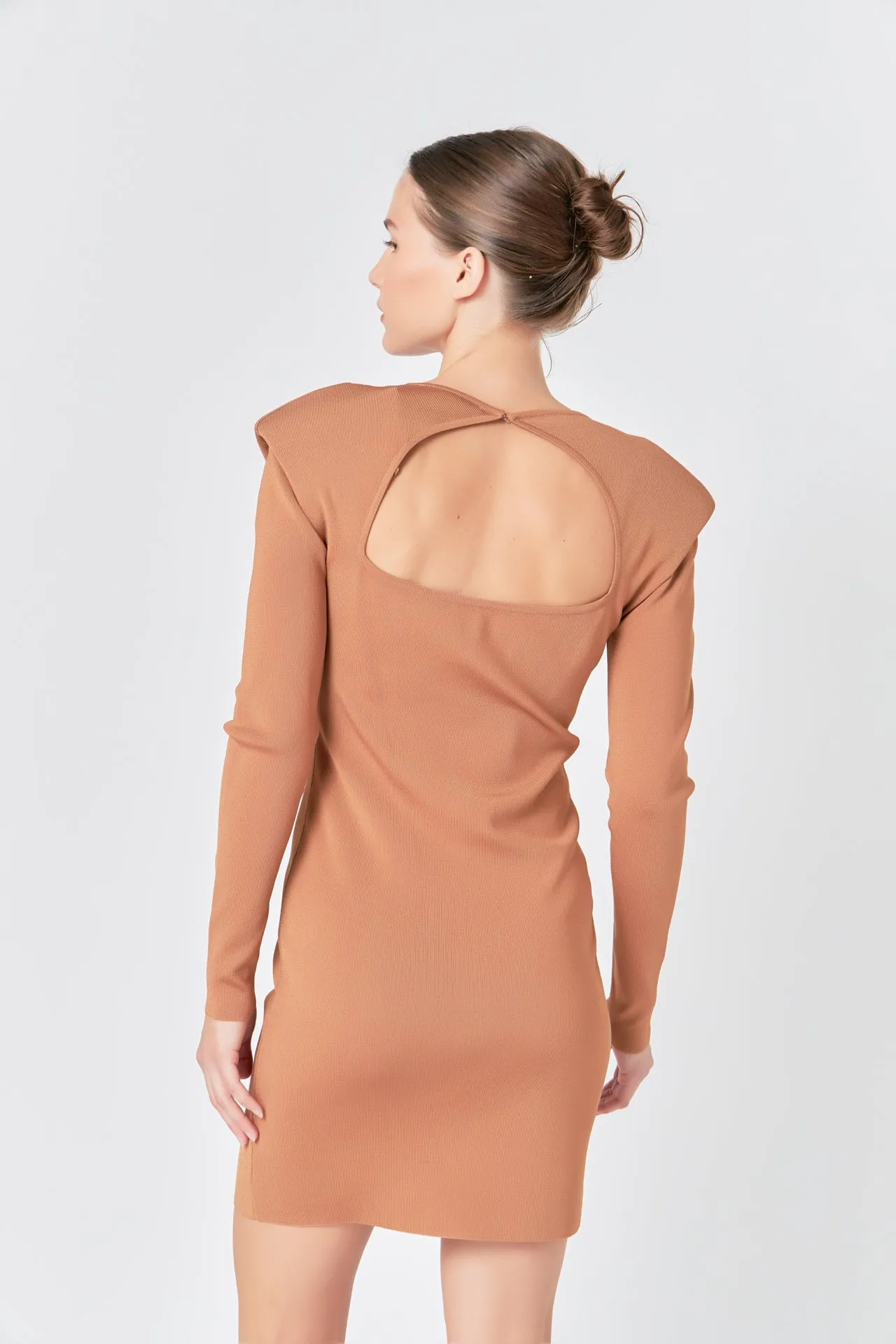 Shoulder Pad Knit Dress