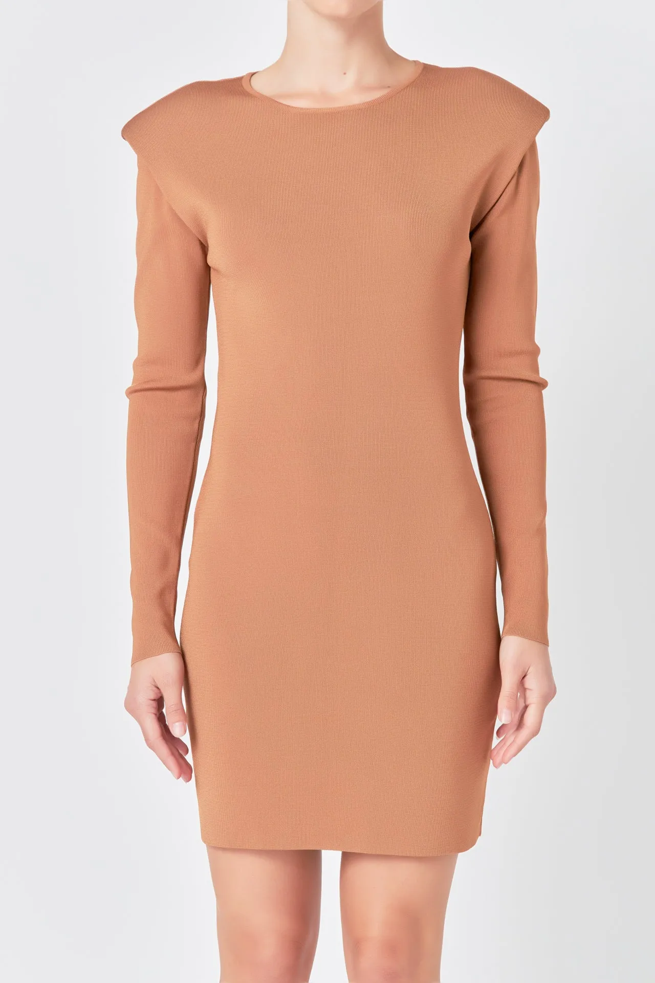 Shoulder Pad Knit Dress