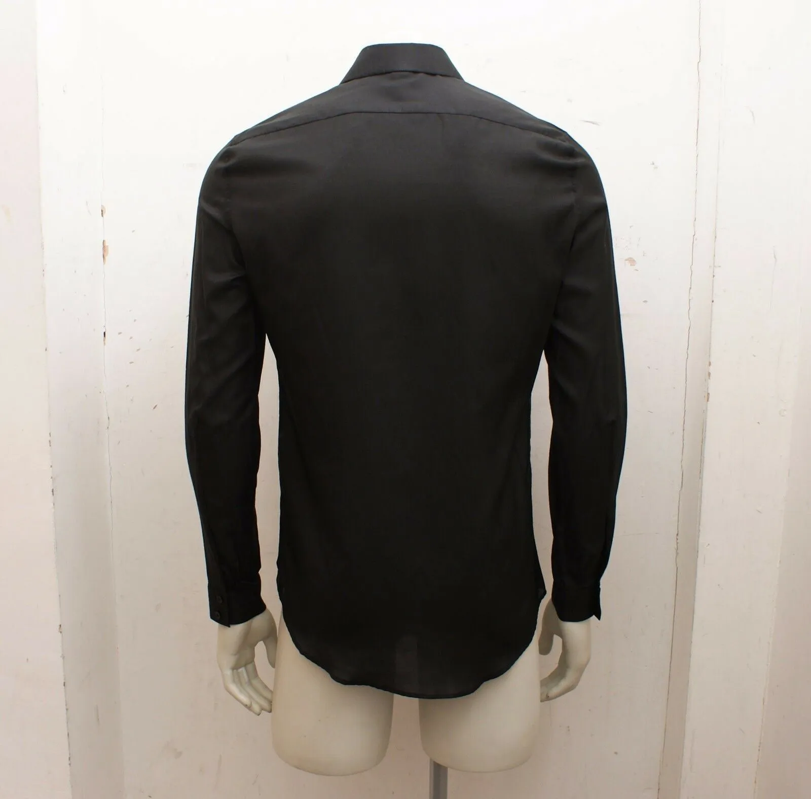 Silk & Cotton Black Dual Button Shirt