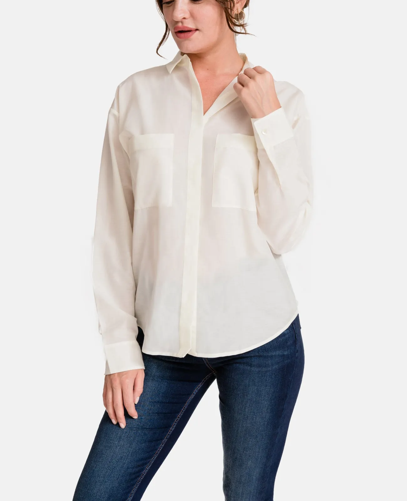 Silk Cotton Boyfriend Shirt