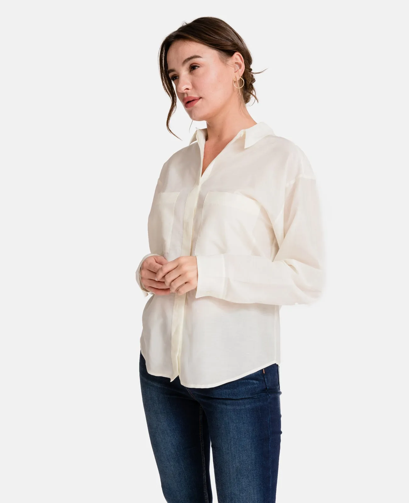 Silk Cotton Boyfriend Shirt