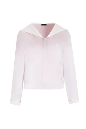 Silk Two-Tone Dusty Pink Crystal Hoodie