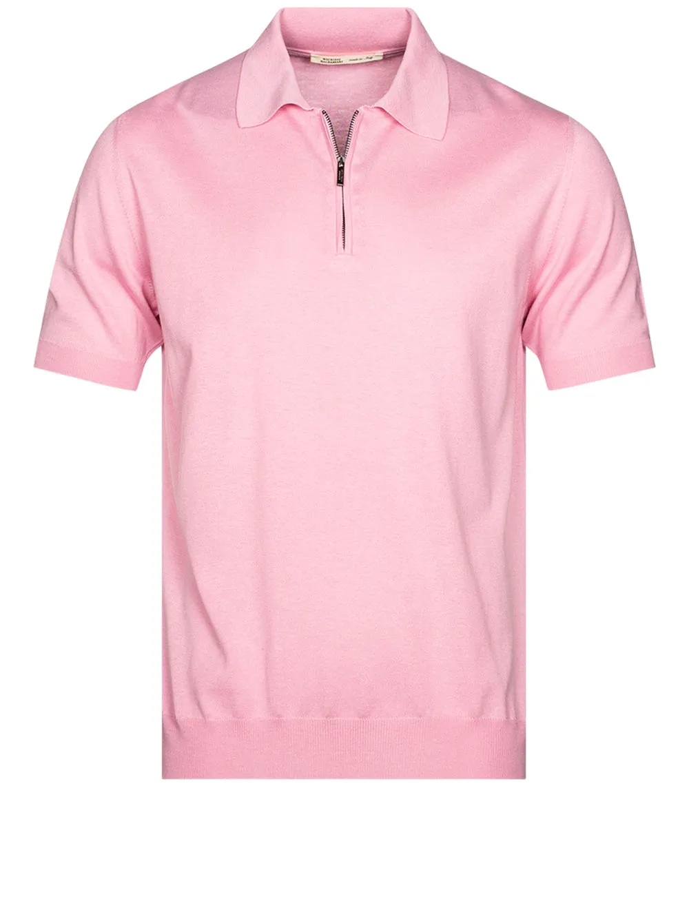 Silk Zip Polo Knitwear Pink