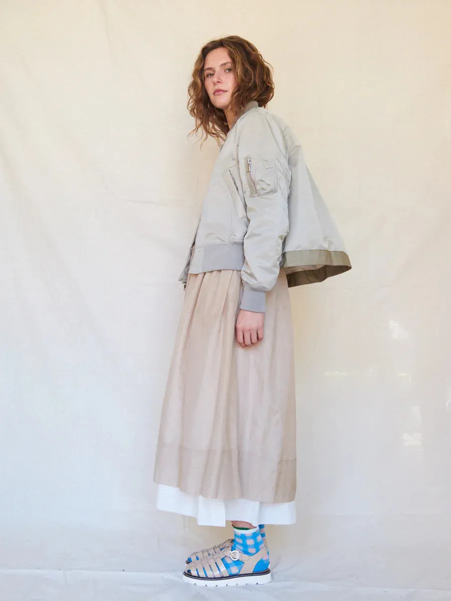 Skirt Khaki Cotton Silk