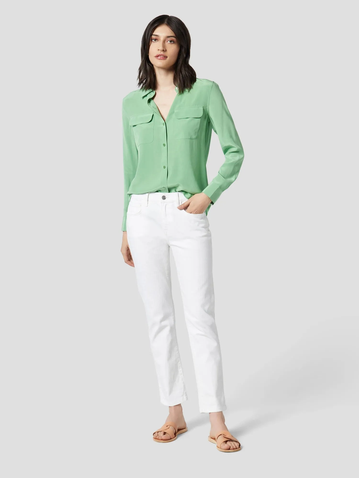 Slim Signature Silk Shirt - Peppermint