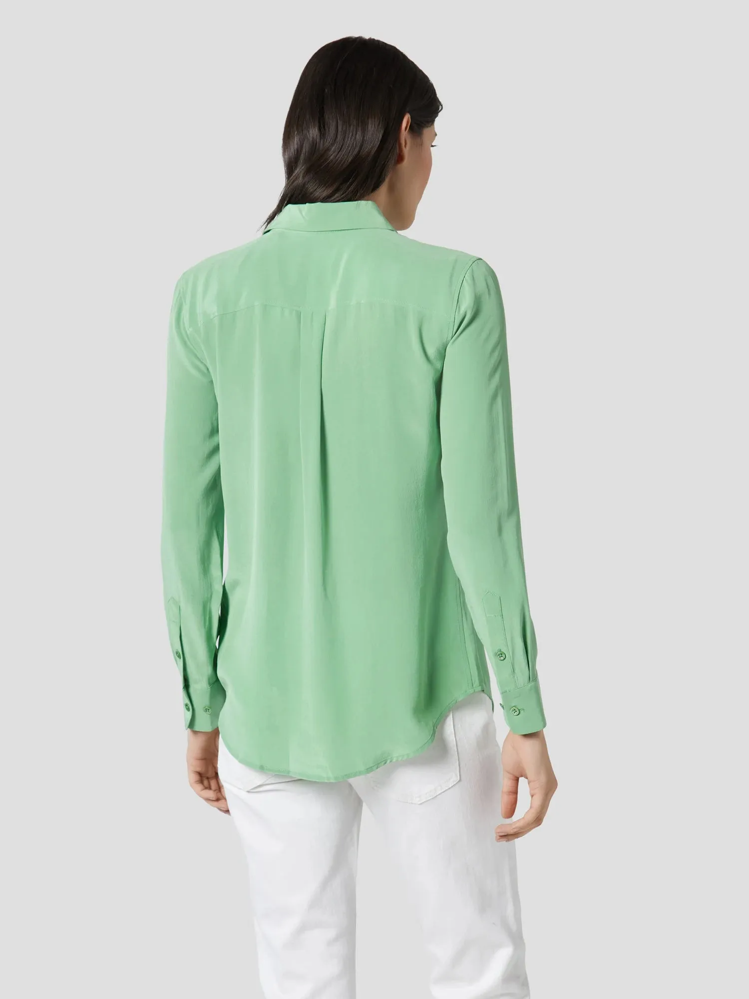 Slim Signature Silk Shirt - Peppermint