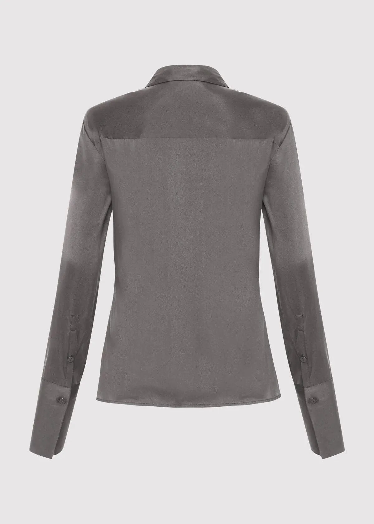 ST. AGNI Soft Silk Top - Pewter Grey