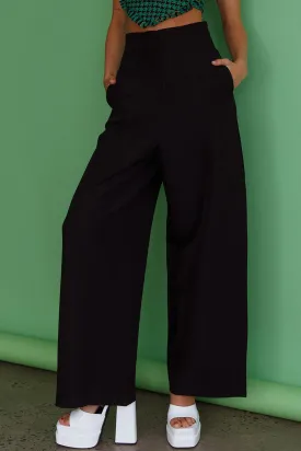 Starke High Waist Wide Leg Pants Black