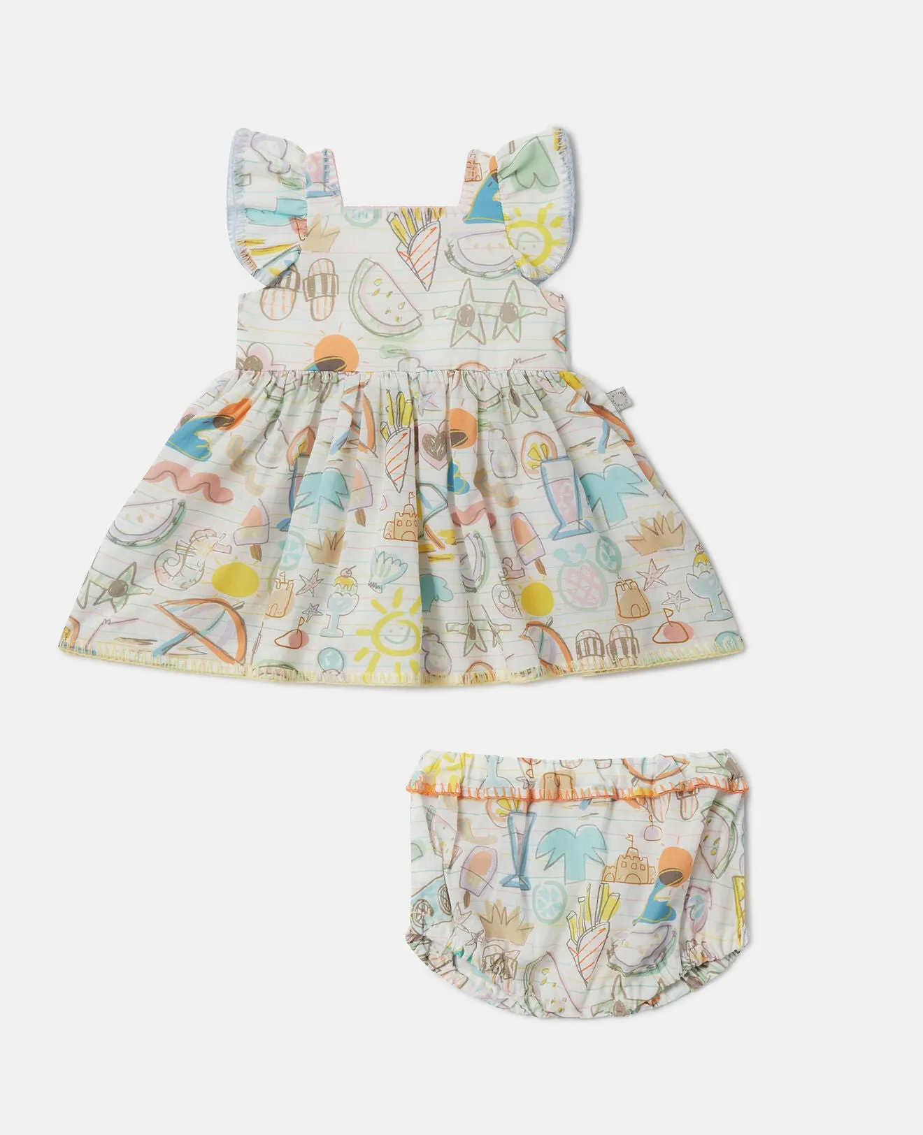 Stella McCartney Kids Summer Doodles Print Dress and Bloomers Set