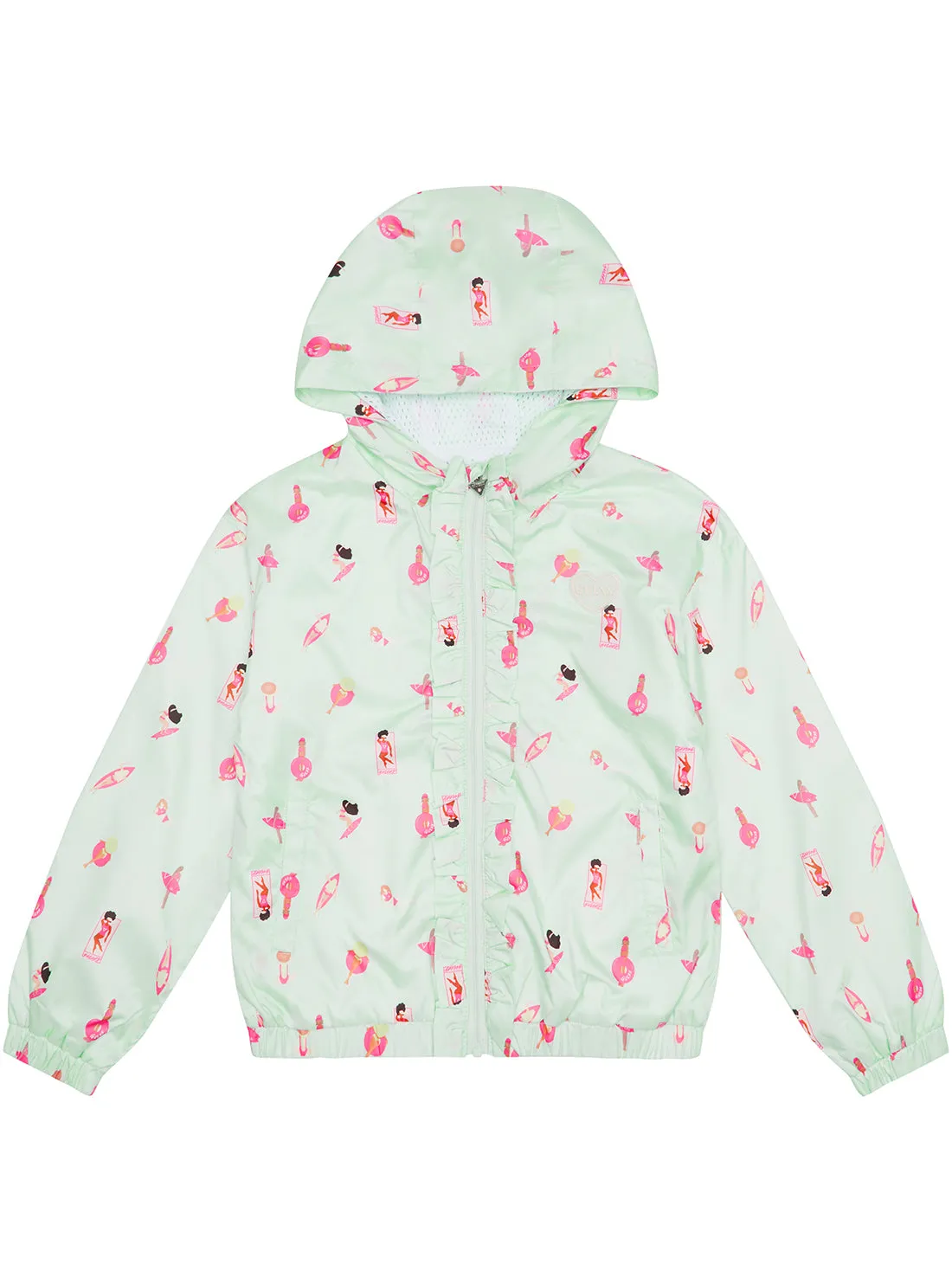 Summer Days Print Hooded Windbreaker Jacket