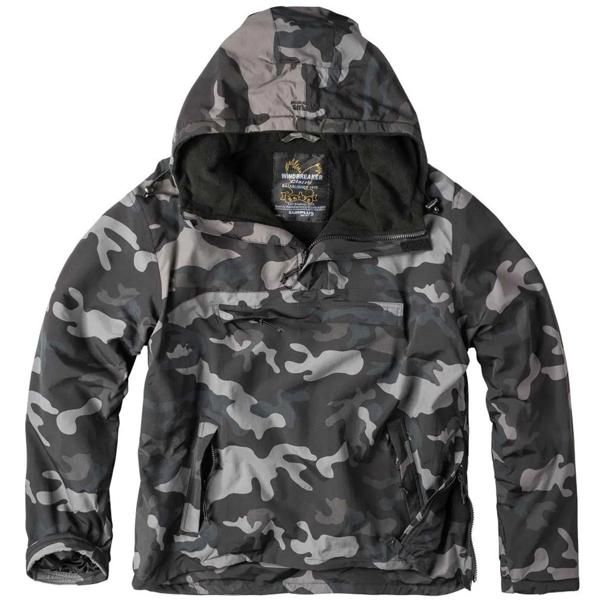 Surplus Windbreaker Jacket Black Camo