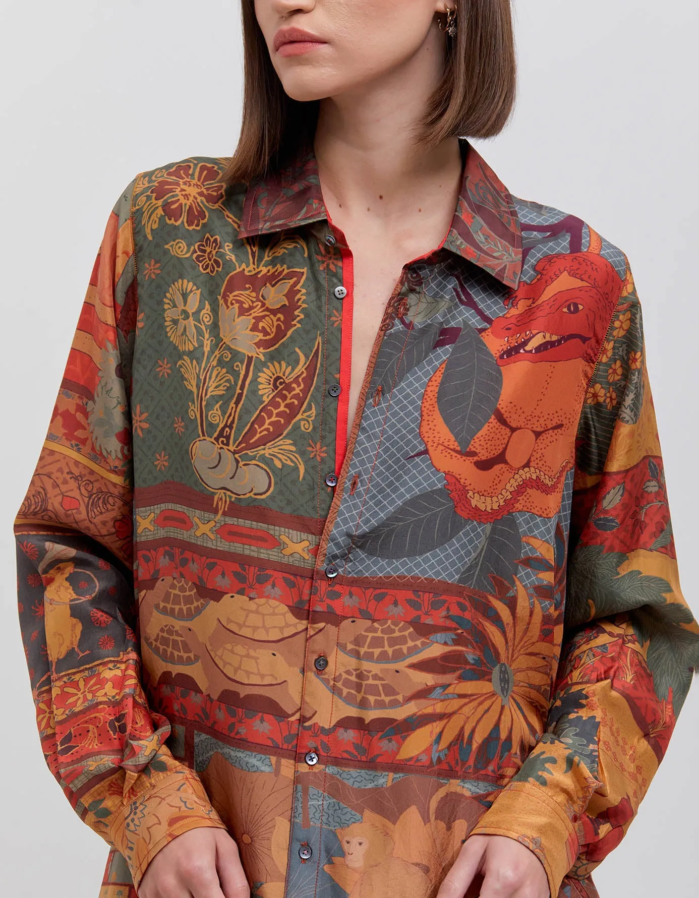 Udaan Shirt Silk Terracotta