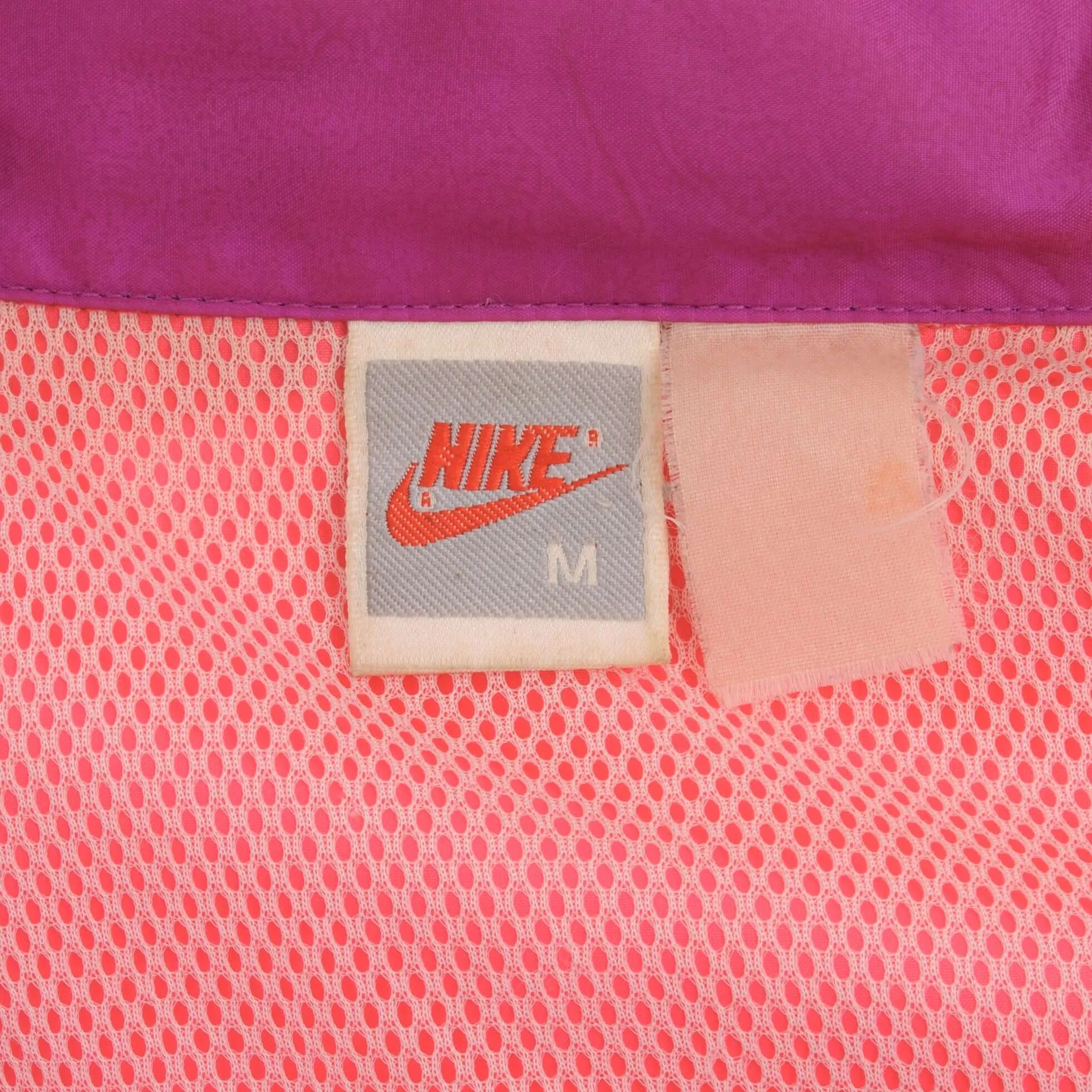 VINTAGE NIKE SWOOSH NEON WINDBREAKER JACKET 1980S SIZE MEDIUM